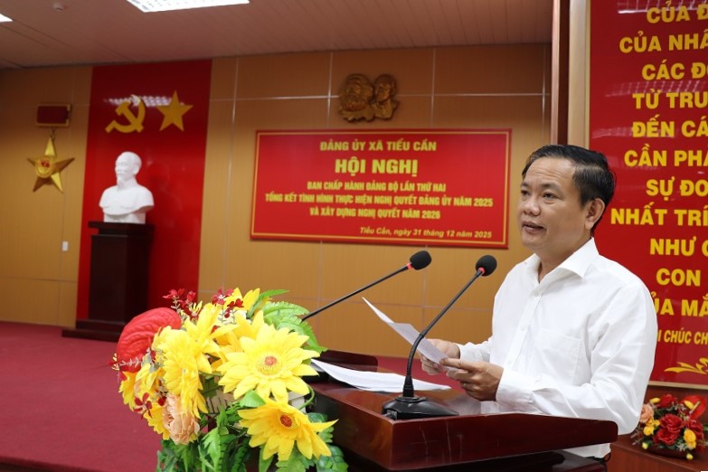 Tiểu Cần: Tổng kết tình hình thực hiện Nghị quyết Đảng ủy xã năm 2025