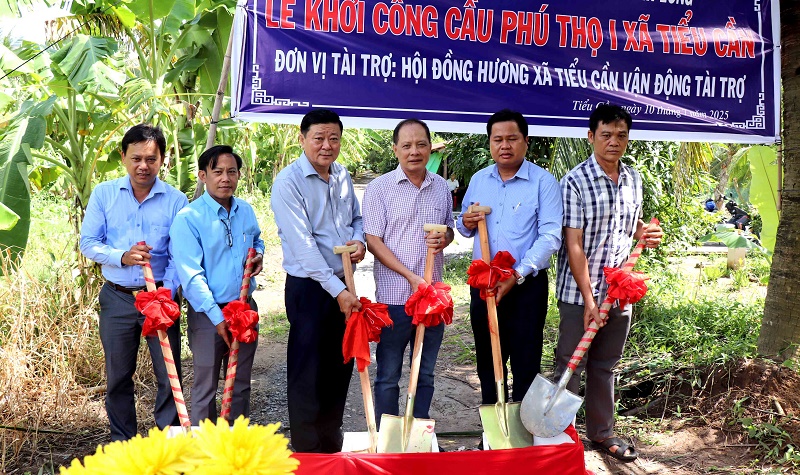 Tiểu Cần: Khởi công xây dựng cầu giao thông nông thôn tại ấp Phú Thọ I, xã Tiểu Cần