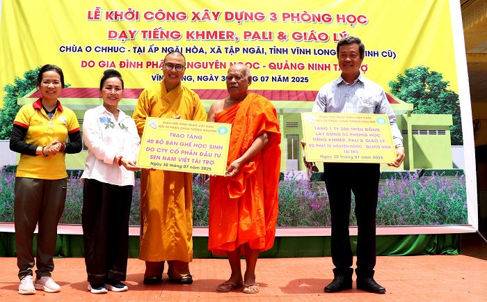 (Tiểu Cần) Xây dựng 03 phòng học dạy chữ Khmer Pali và Giáo lý tại Chùa Ô Chhuc, xã Tập Ngãi